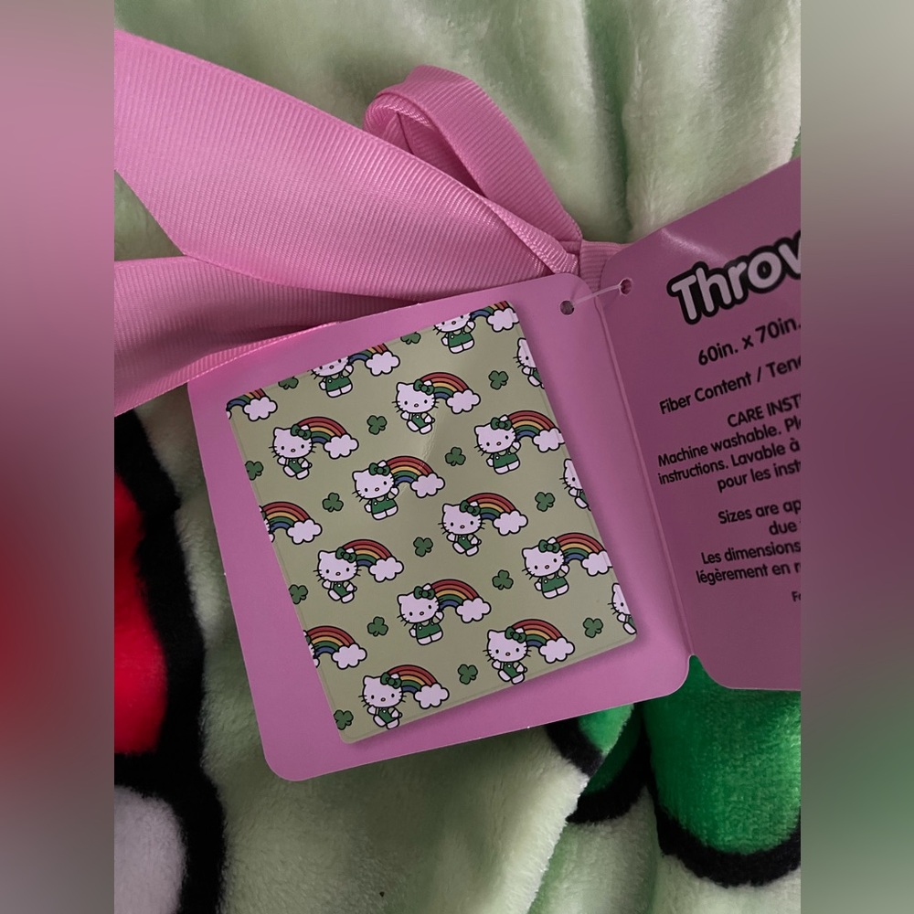 NEW Hello Kitty St. Patty's Day Throw Blanket - Picture 2 of 2